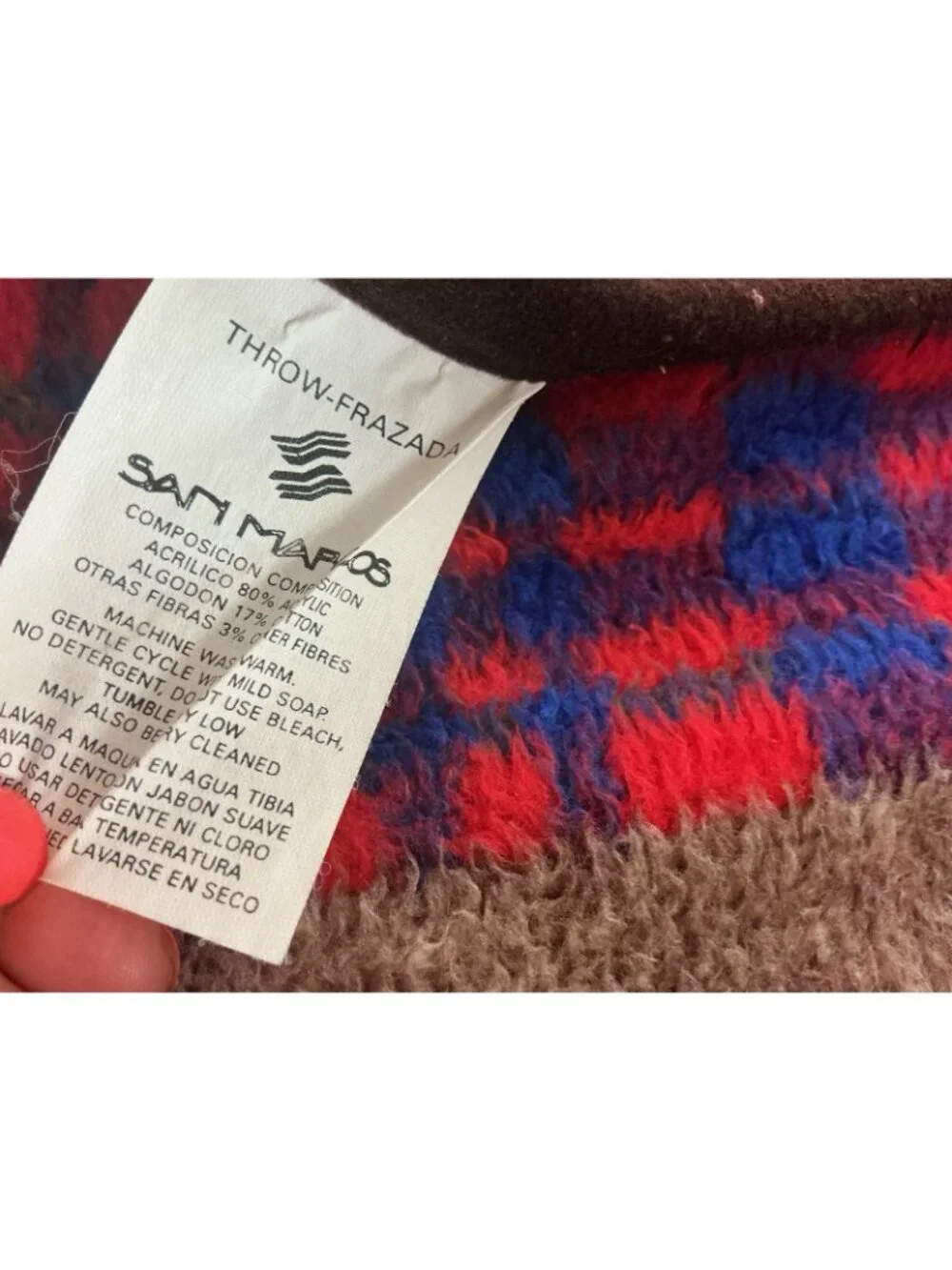 Vintage San Marcos Blanket Teddy Bear Rustic Heavy Duty 80